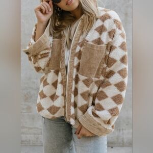 POL 2XL OVERSIZED SHERPA & CORDEROY JACKET